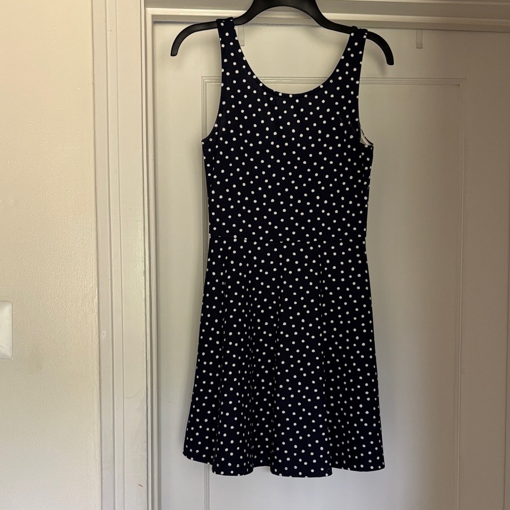H&M Navy and White Polka Dot Mini Dress